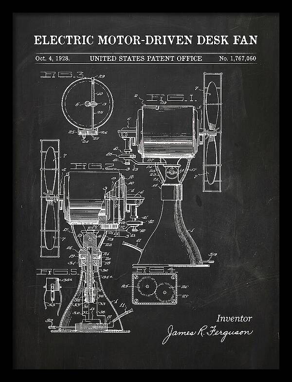 Electric Desk Fan Chalkboard Patent Us1767060a