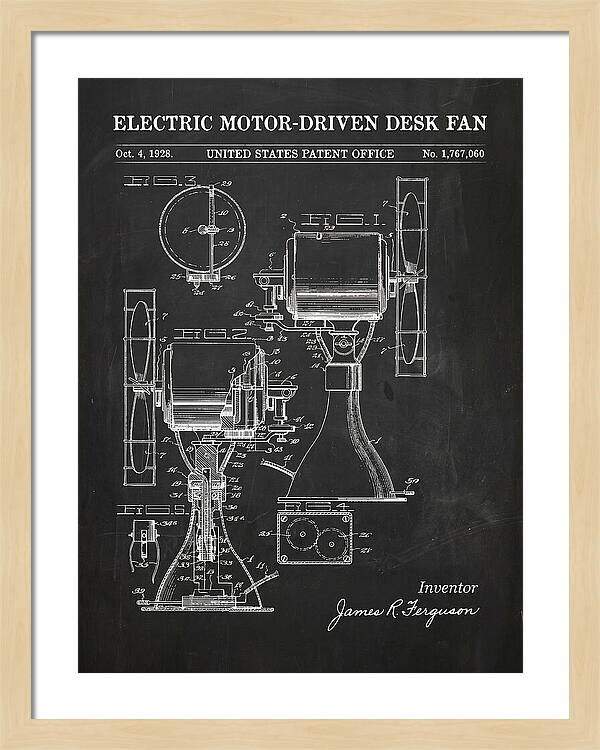 Electric Desk Fan Chalkboard Patent Us1767060a