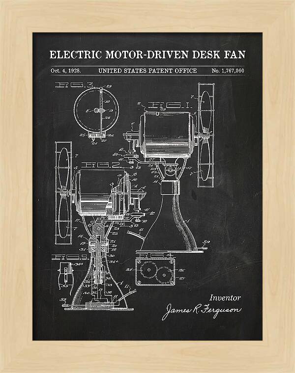 Electric Desk Fan Chalkboard Patent Us1767060a