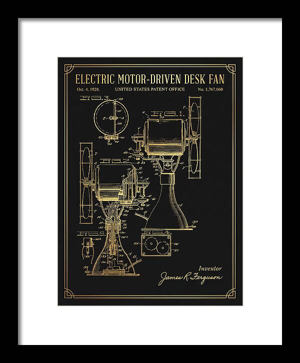 Electric Desk Fan Gold Patent Us1767060a