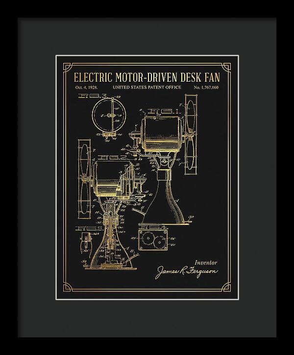 Electric Desk Fan Gold Patent Us1767060a