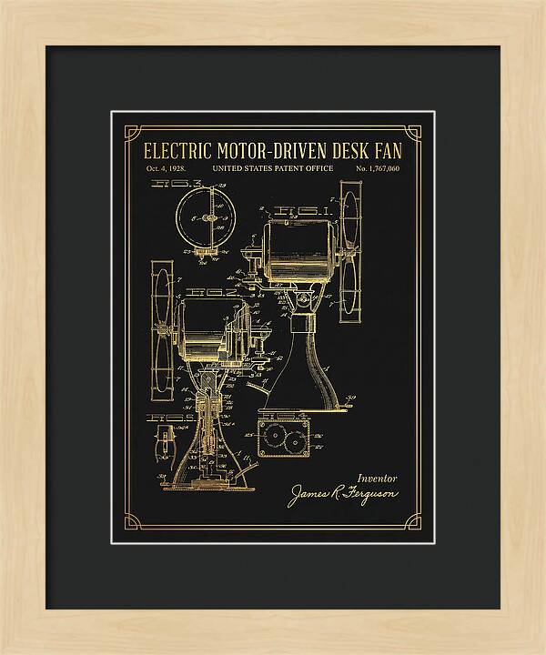 Electric Desk Fan Gold Patent Us1767060a
