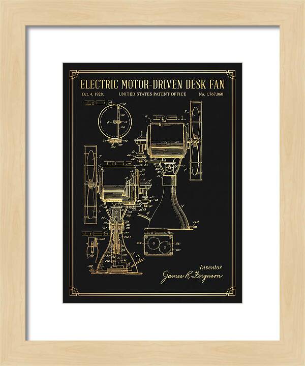 Electric Desk Fan Gold Patent Us1767060a