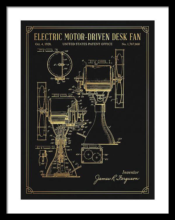 Electric Desk Fan Gold Patent Us1767060a