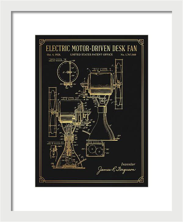 Electric Desk Fan Gold Patent Us1767060a