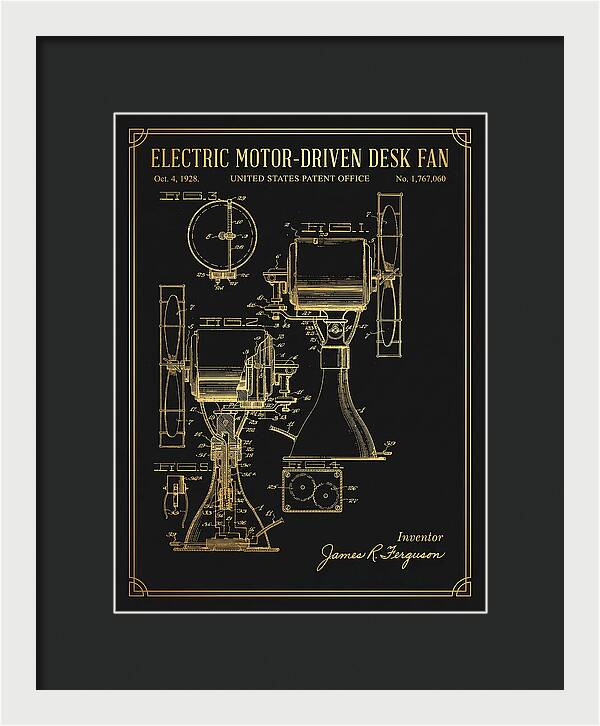 Electric Desk Fan Gold Patent Us1767060a
