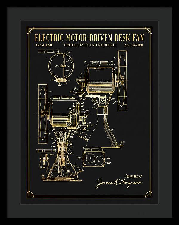 Electric Desk Fan Gold Patent Us1767060a