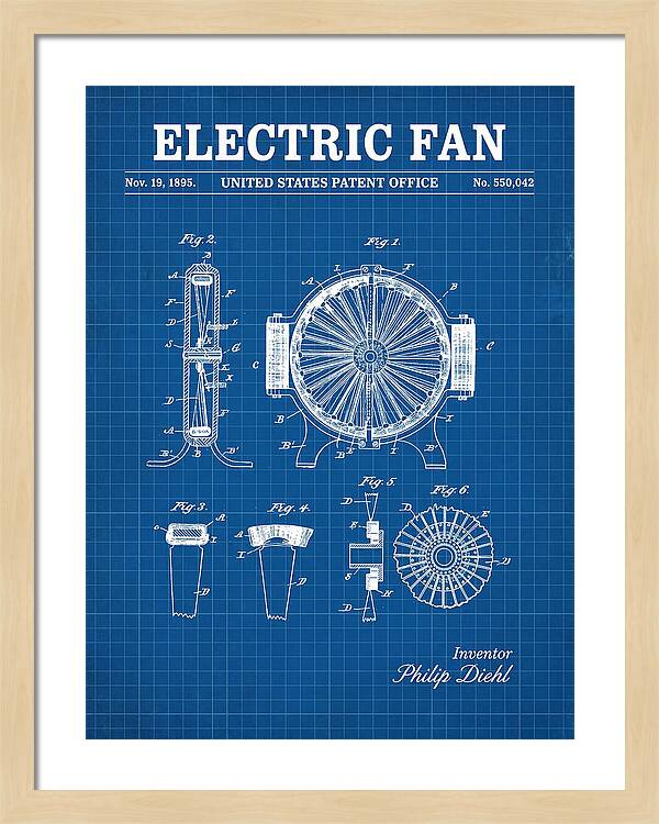 Electric Fan Blueprint Patent Us550042a