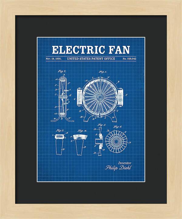 Electric Fan Blueprint Patent Us550042a