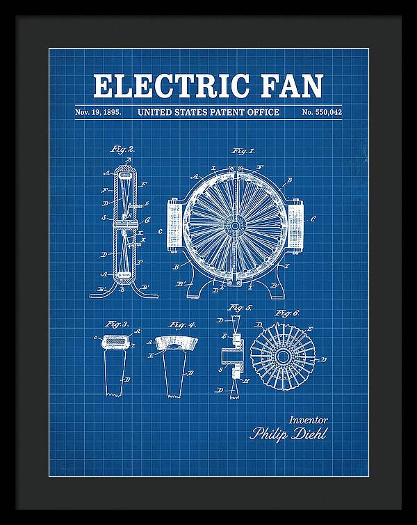 Electric Fan Blueprint Patent Us550042a