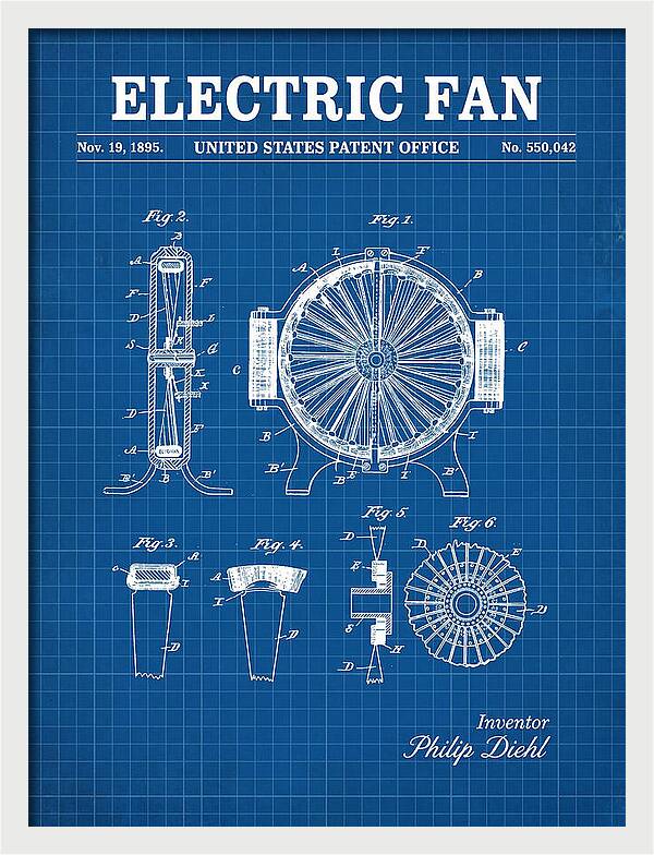 Electric Fan Blueprint Patent Us550042a