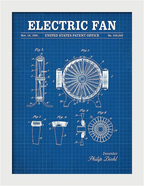 Electric Fan Blueprint Patent Us550042a