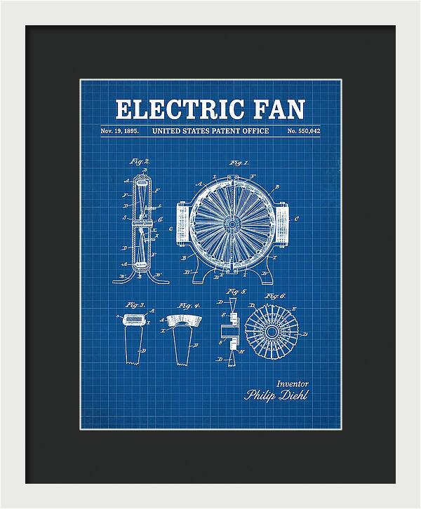 Electric Fan Blueprint Patent Us550042a