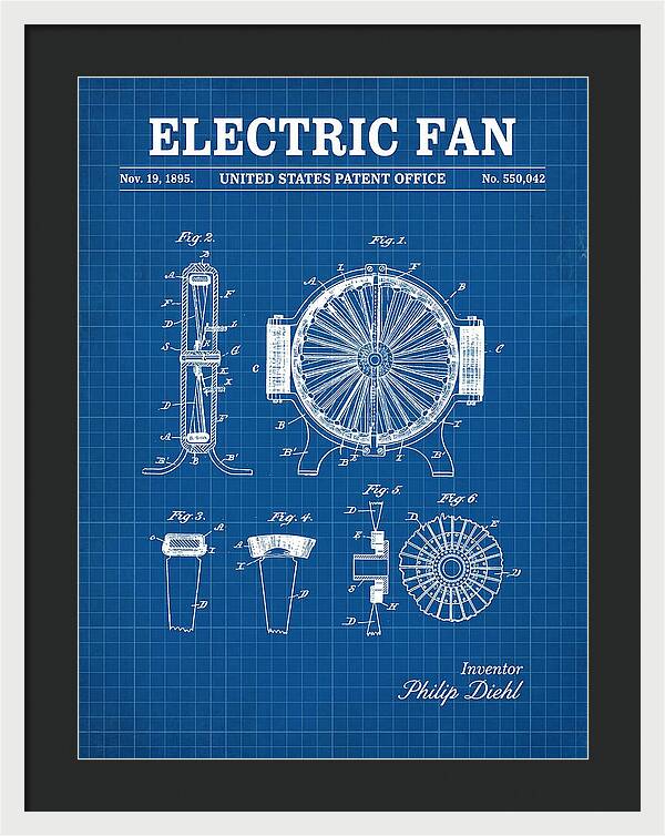 Electric Fan Blueprint Patent Us550042a