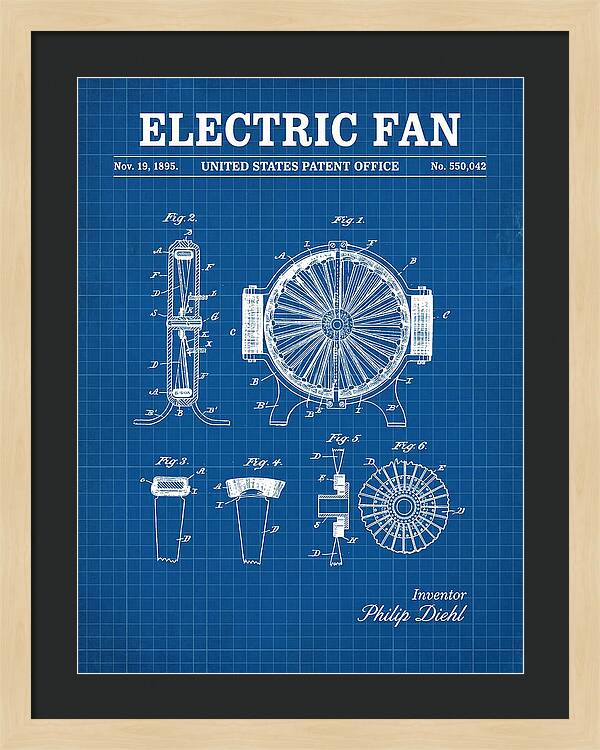 Electric Fan Blueprint Patent Us550042a