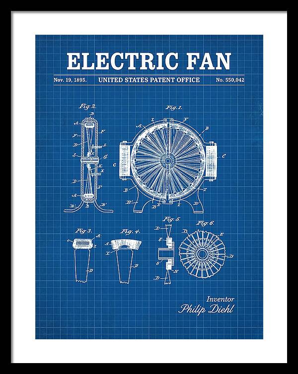 Electric Fan Blueprint Patent Us550042a