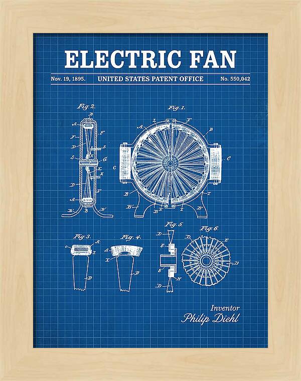 Electric Fan Blueprint Patent Us550042a