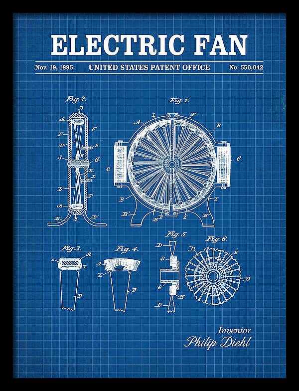 Electric Fan Blueprint Patent Us550042a