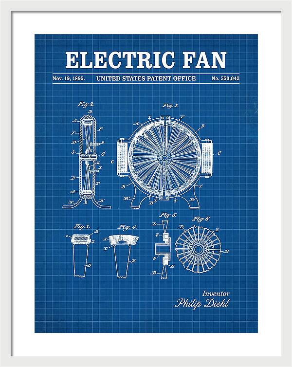 Electric Fan Blueprint Patent Us550042a
