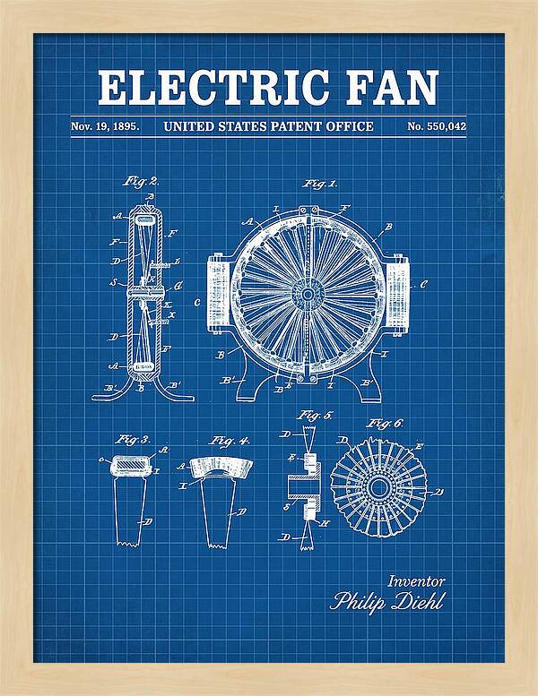 Electric Fan Blueprint Patent Us550042a