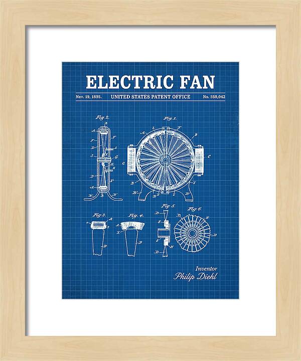 Electric Fan Blueprint Patent Us550042a