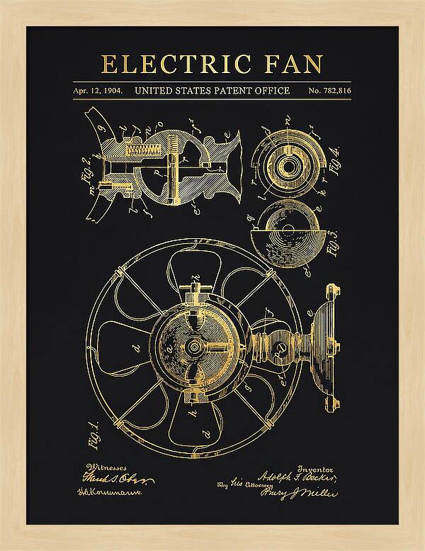 Electric Fan Gold Patent Us782816a