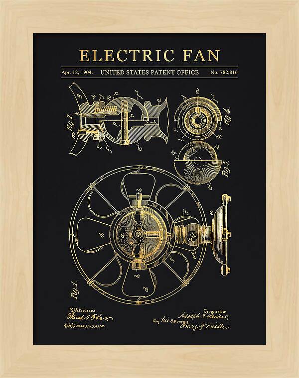 Electric Fan Gold Patent Us782816a
