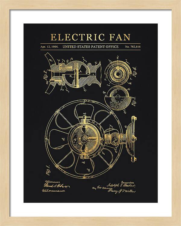 Electric Fan Gold Patent Us782816a