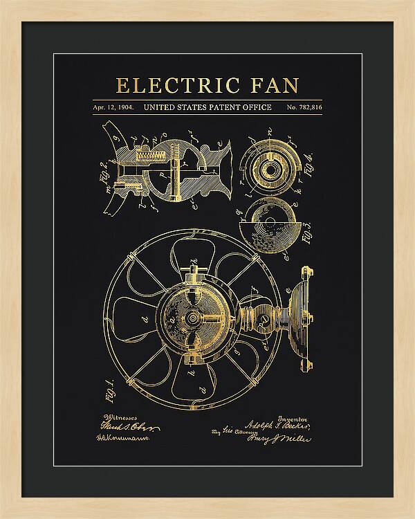 Electric Fan Gold Patent Us782816a