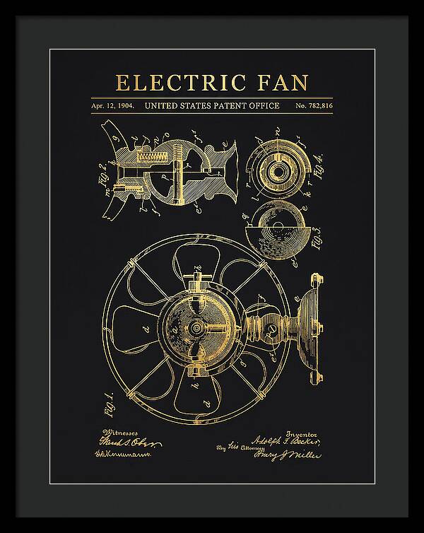 Electric Fan Gold Patent Us782816a