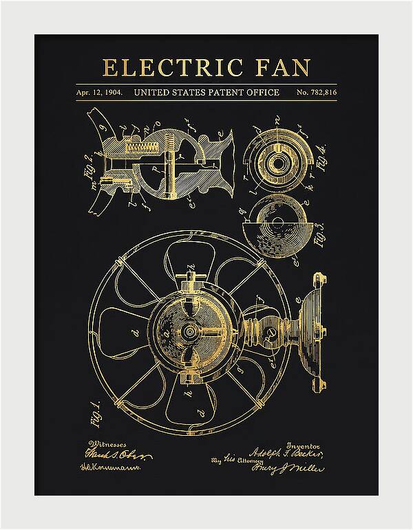 Electric Fan Gold Patent Us782816a