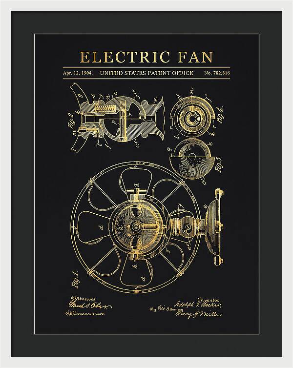 Electric Fan Gold Patent Us782816a