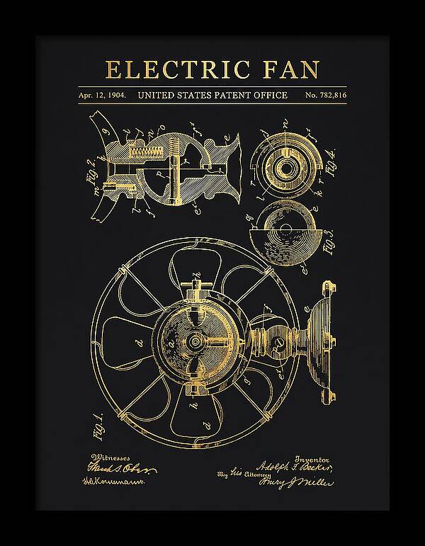 Electric Fan Gold Patent Us782816a