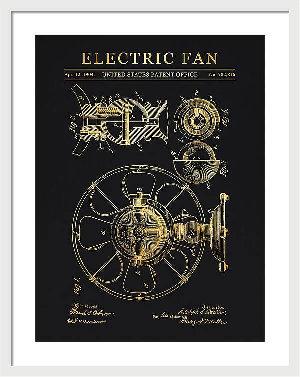 Electric Fan Gold Patent Us782816a