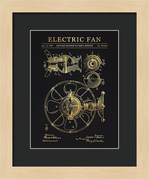 Electric Fan Gold Patent Us782816a