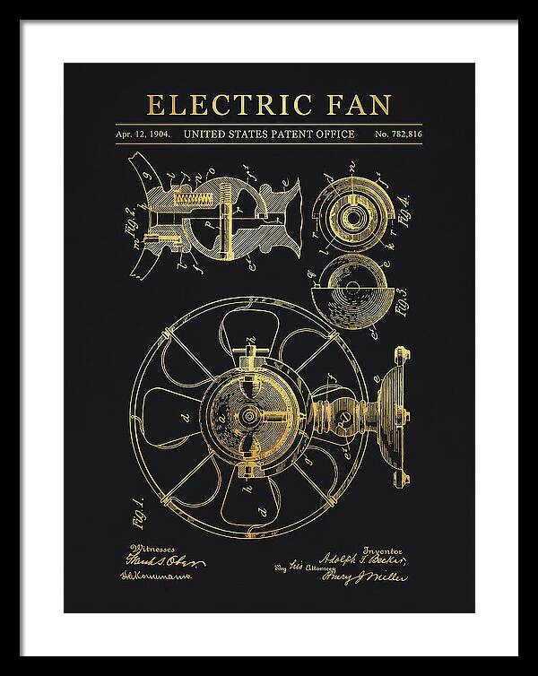 Electric Fan Gold Patent Us782816a