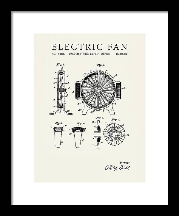 Electric Fan Minimalist Patent Us550042a