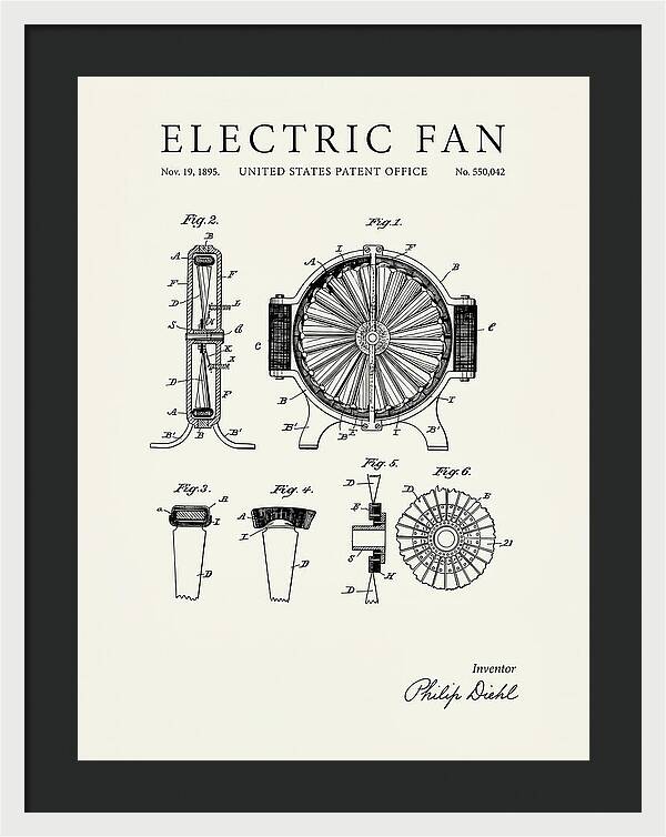 Electric Fan Minimalist Patent Us550042a