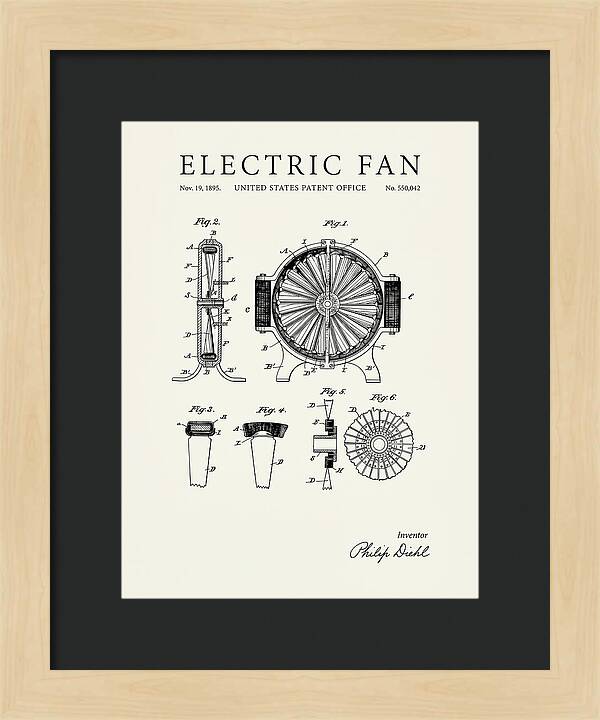 Electric Fan Minimalist Patent Us550042a