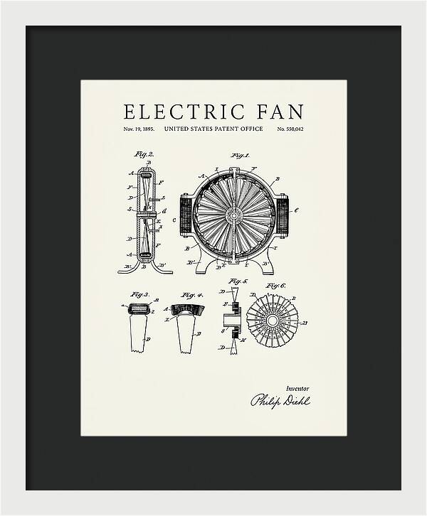 Electric Fan Minimalist Patent Us550042a