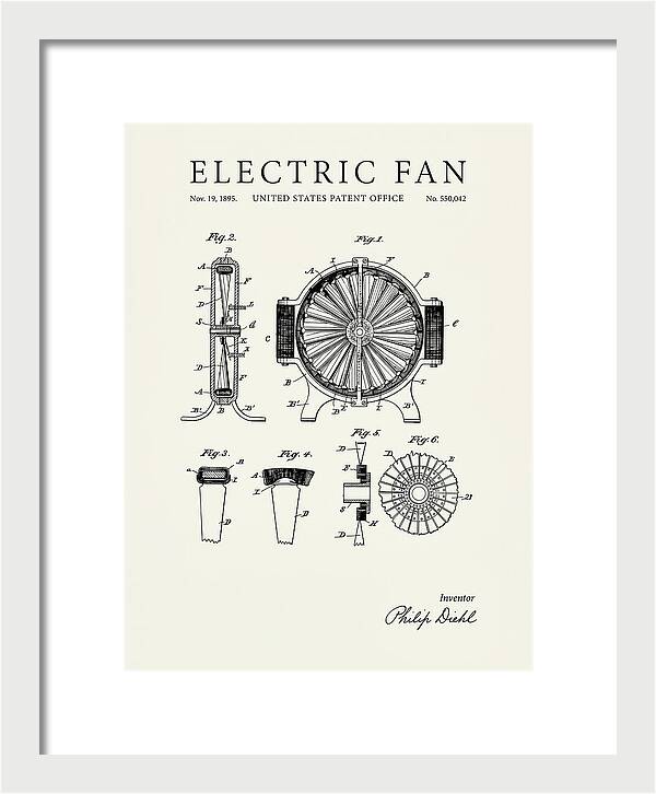 Electric Fan Minimalist Patent Us550042a