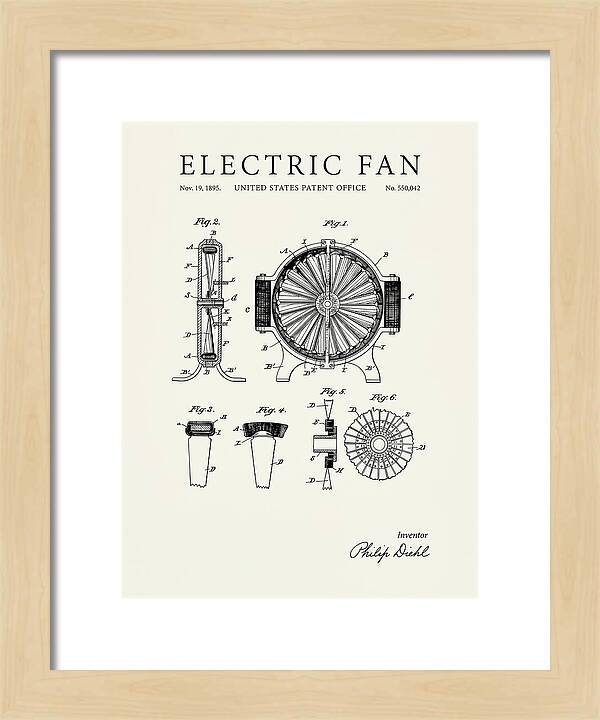 Electric Fan Minimalist Patent Us550042a
