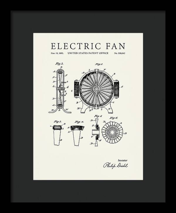 Electric Fan Minimalist Patent Us550042a