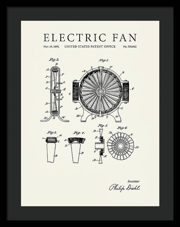 Electric Fan Minimalist Patent Us550042a