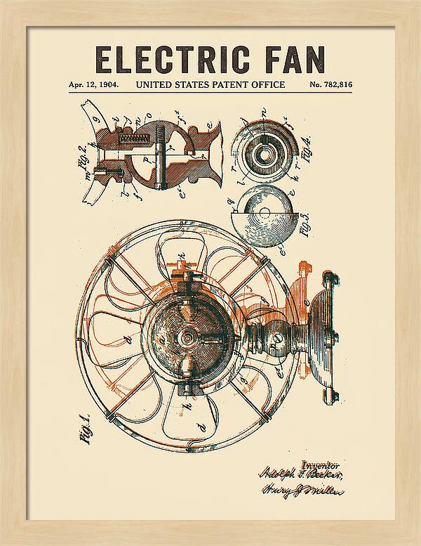 Electric Fan Retro Patent Us782816a