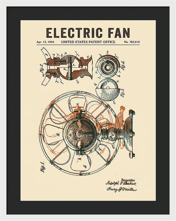 Electric Fan Retro Patent Us782816a