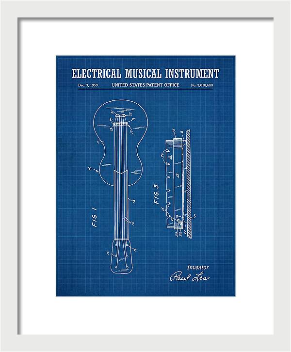 Electric Guitar Les Paul Blueprint Patent Us3018680a
