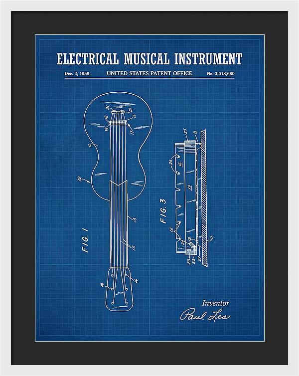 Electric Guitar Les Paul Blueprint Patent Us3018680a