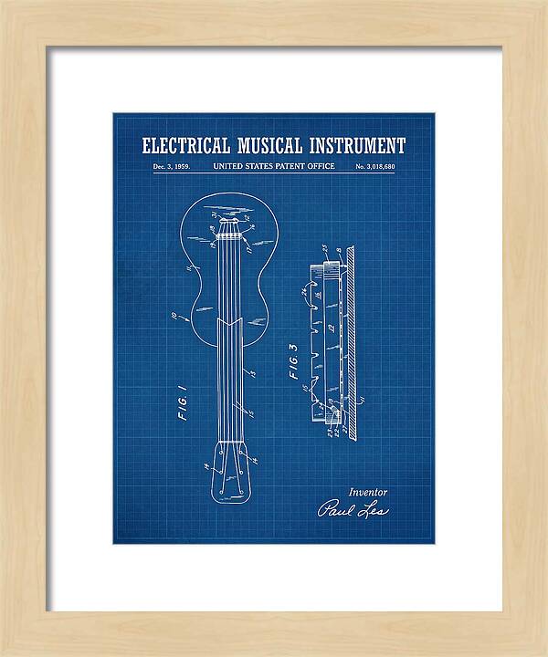 Electric Guitar Les Paul Blueprint Patent Us3018680a