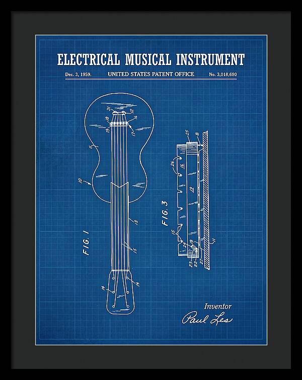 Electric Guitar Les Paul Blueprint Patent Us3018680a